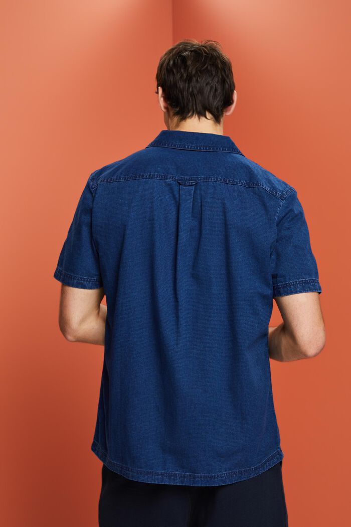 Kurzärmliges Jeanshemd, 100 % Baumwolle