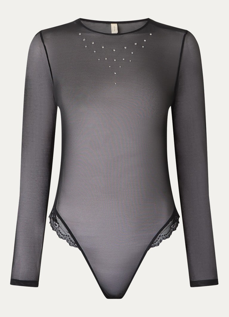 Body Sam Friday Nova Mesh cu dantelă și cristale