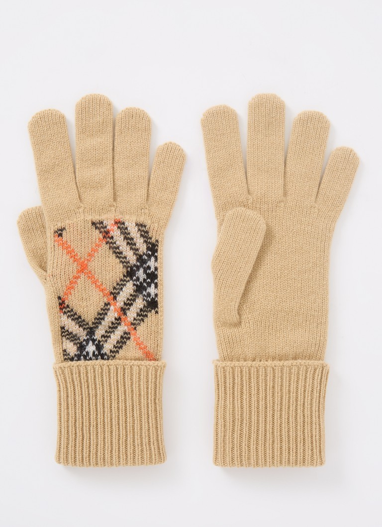 Rękawiczki Burberry z mieszanki kaszmiru i wzorem w kratkę
