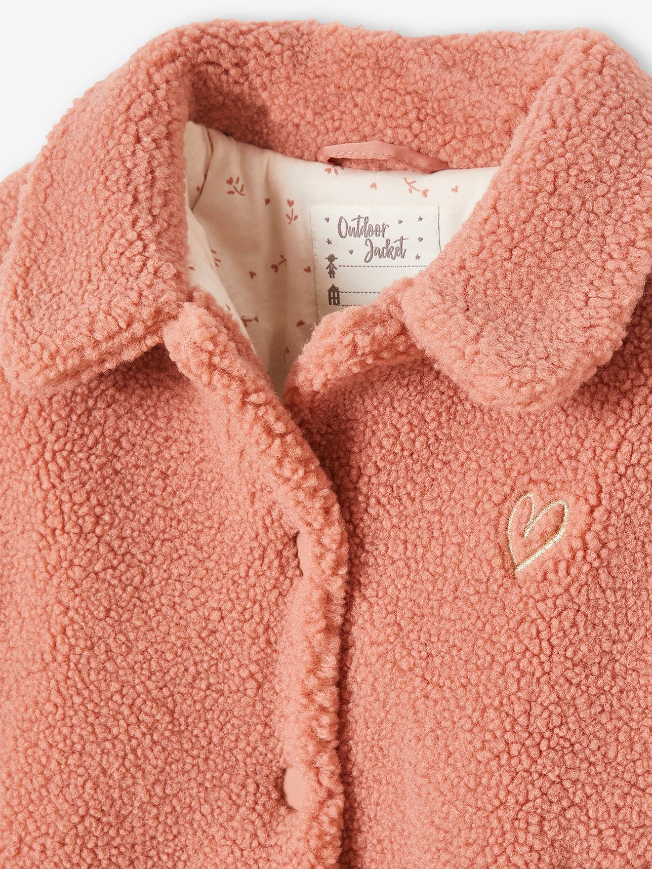Blouson douillet style teddy en sherpa fille blush