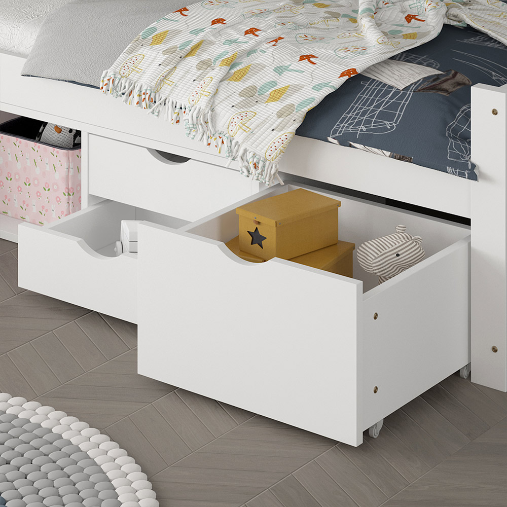 Home Deluxe HOME DELUXE-Kinderbett COSMOS mit Schubladen - 90 x 200 cm Weiß