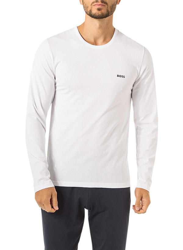 BOSS Black, Longsleeves, Baumwolle, schwarz-navy-weiß