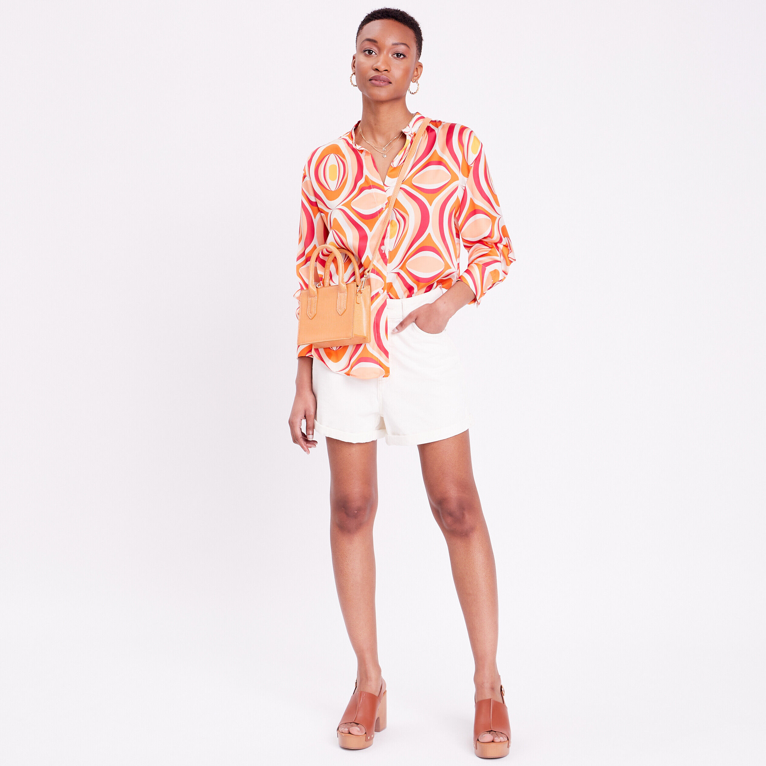 Chemise manches longues blanc femme | Cache Cache
