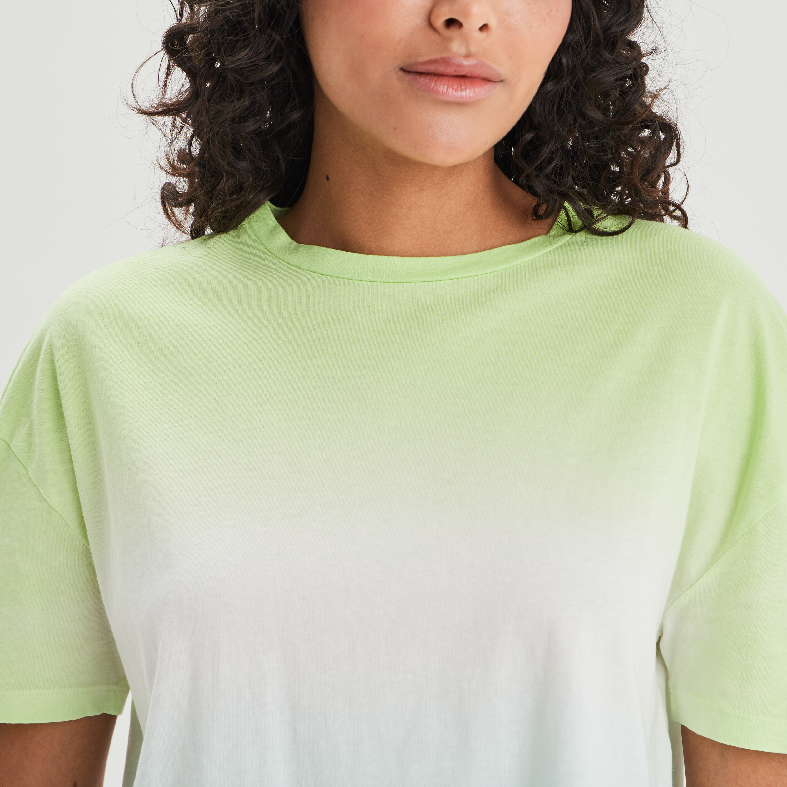 T-shirt cropped oversize Creeks bleu femme | La Halle