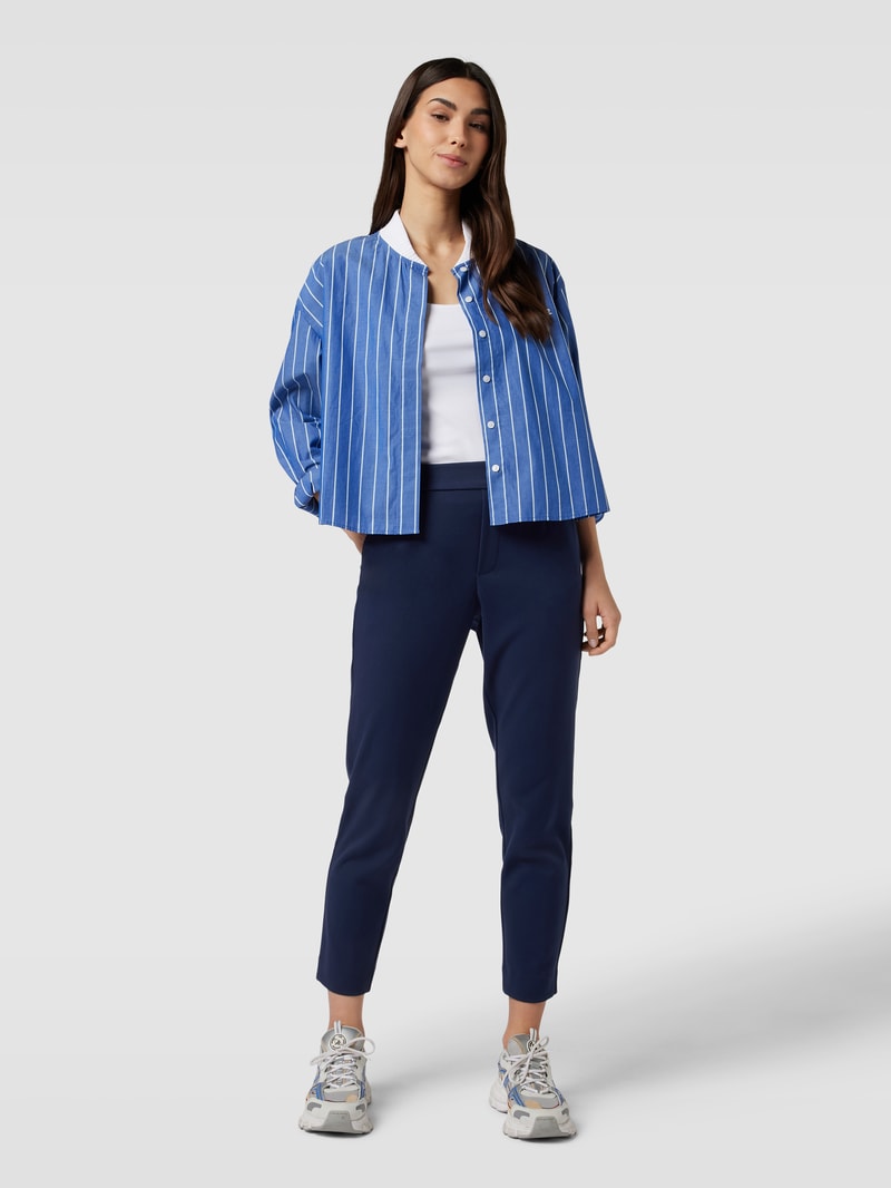 Slim Fit Stoffhose mit Bundfalten Modell 'VARONE' in marineblau