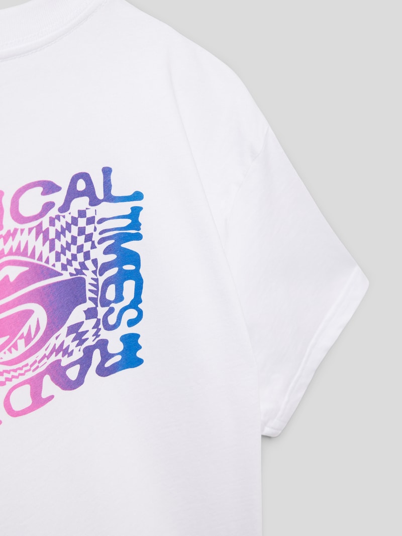 T-Shirt mit Label-Print in weiß