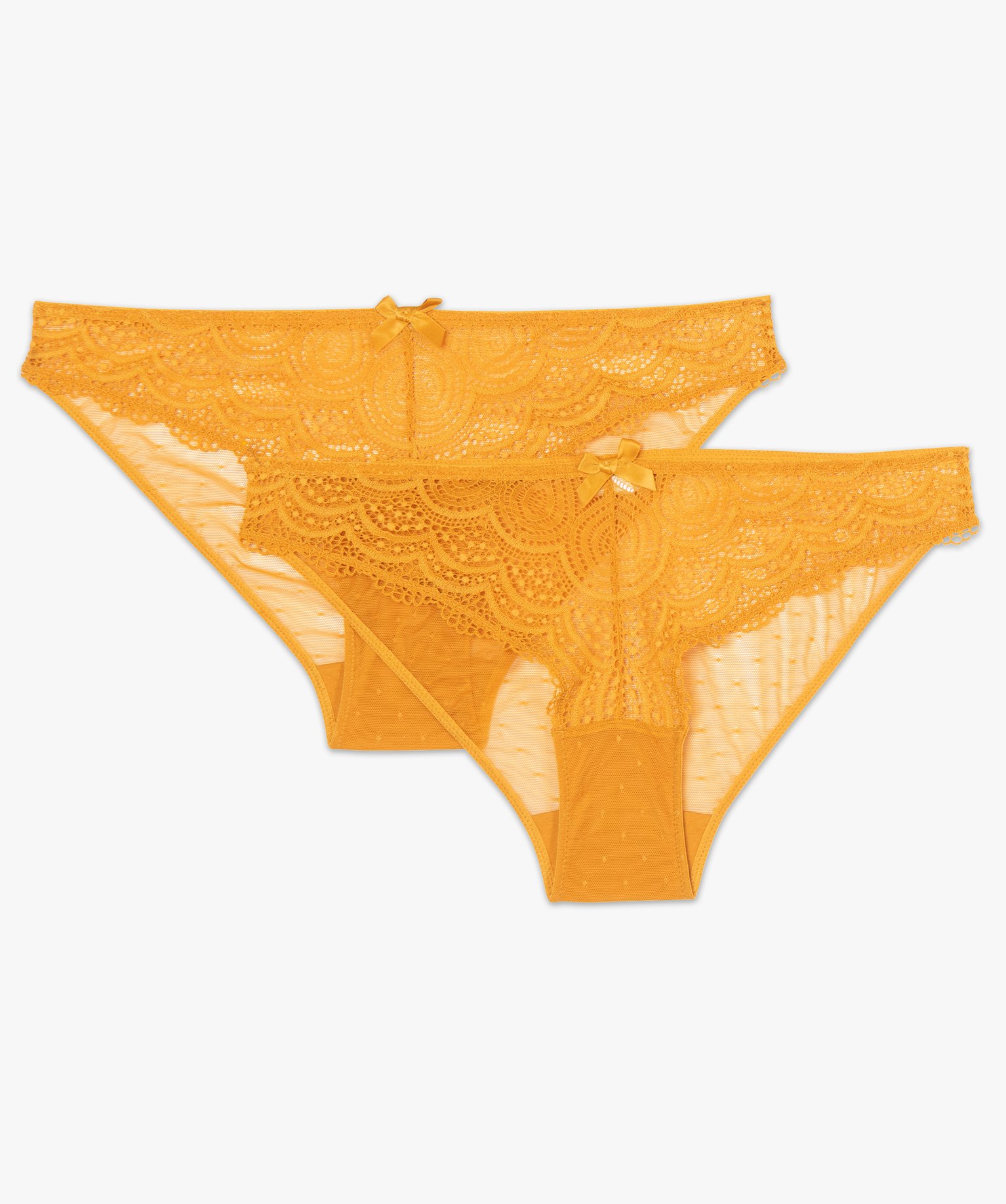 Culotte en dentelle et tulle femme (lot de 2) camel | GEMO