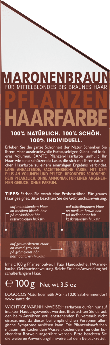 Pflanzenhaarfarbe Maronenbraun, 100 g