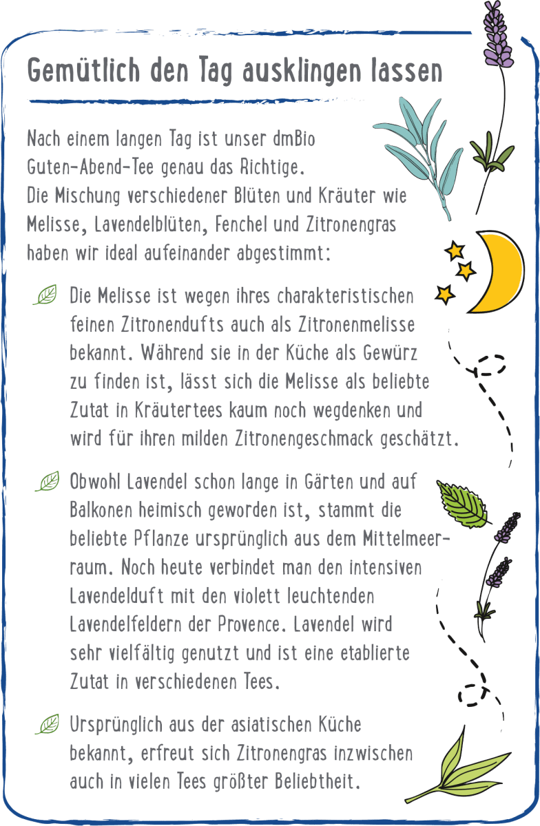 Kräutertee Guten Abend (20 Beutel), 30 g