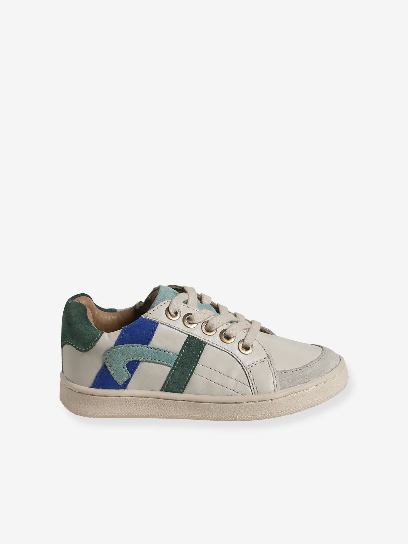 Vertbaudet Kinder Sneakers mit Anziehtrick - wollweiß