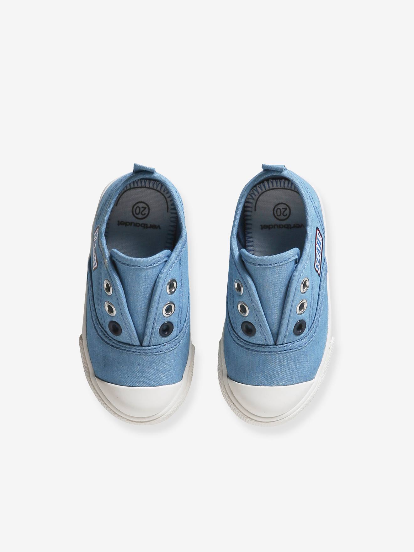 Vertbaudet Baby Stoff-Sneakers mit Gummizug - blau