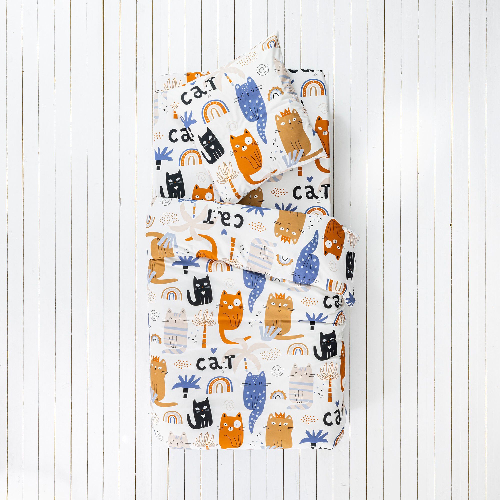 Linge de lit enfant Minou imprimé chat 1 personne