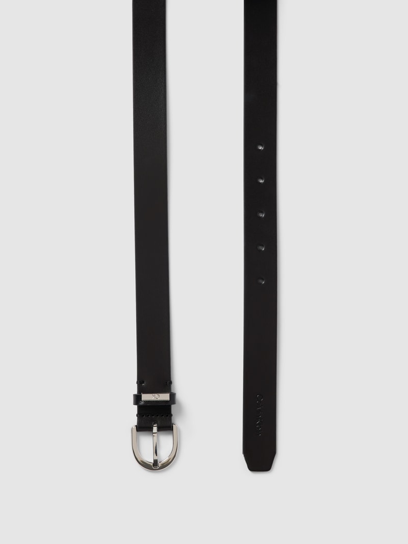 Ledergürtel mit Label-Detail in schwarz