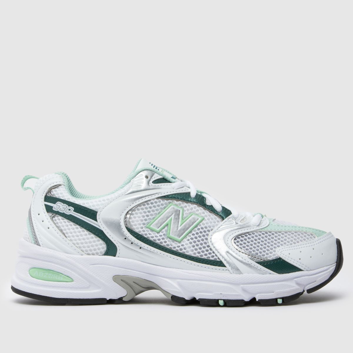 New Balance 530 träningsskor i vitt och grönt