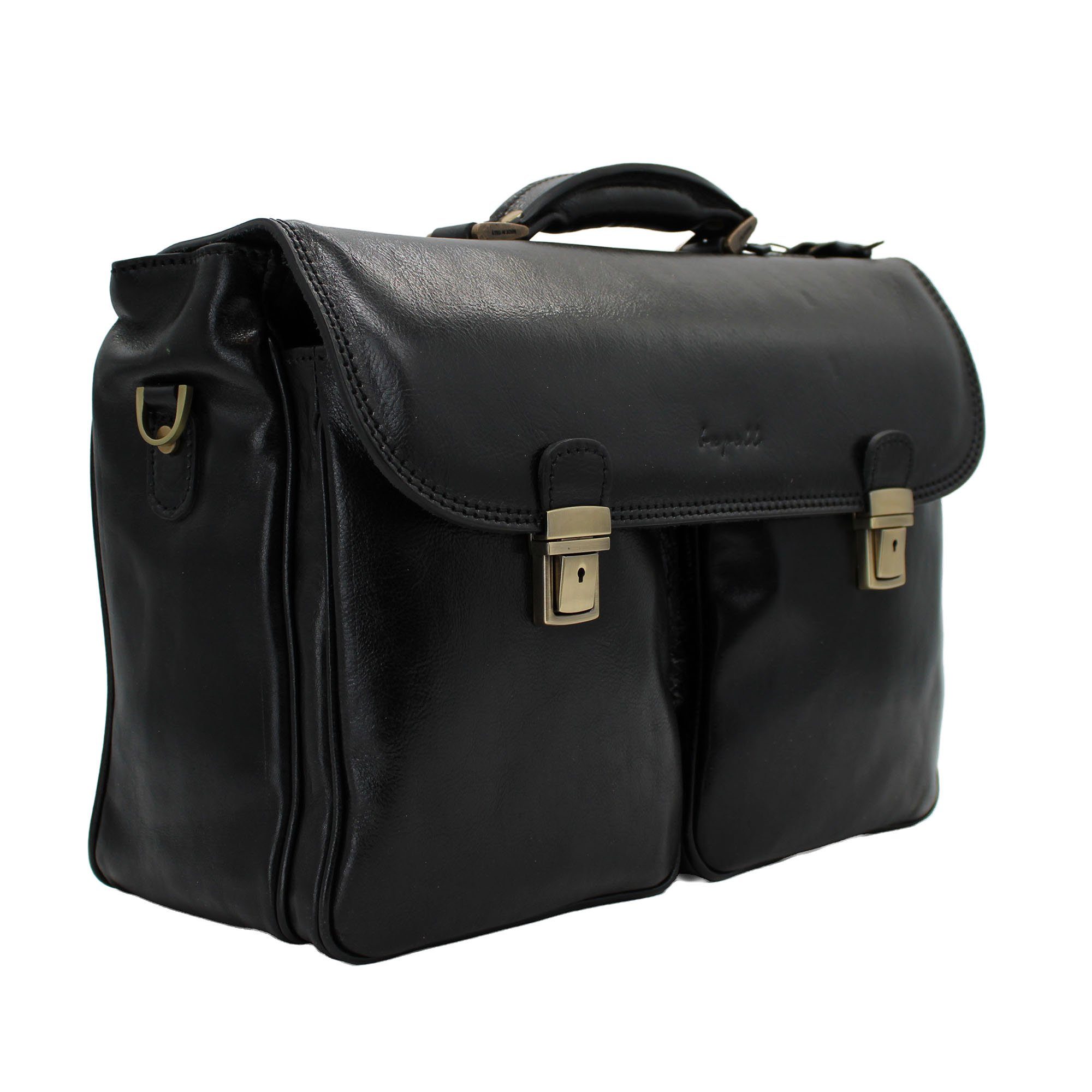 bupell Aktentasche Businesstasche, Geräumige Aktentasche, aus pflanzlich gegerbtem Leder, Handmade in Italy