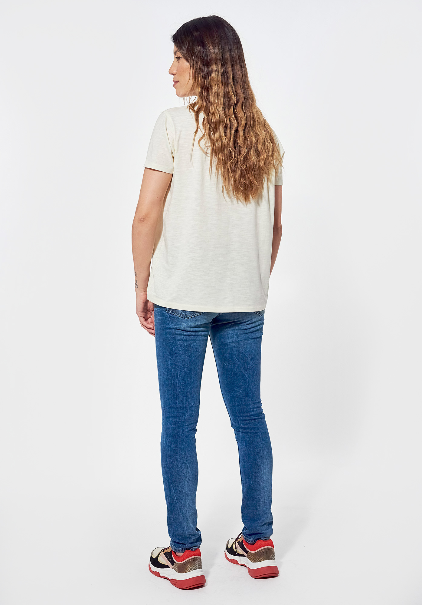 DAME   T-shirt régular blanc chiné Femme imprimé FEMME FATALE Kaporal