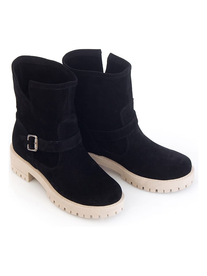 Zapato Leder-Boots in Schwarz günstig kaufen