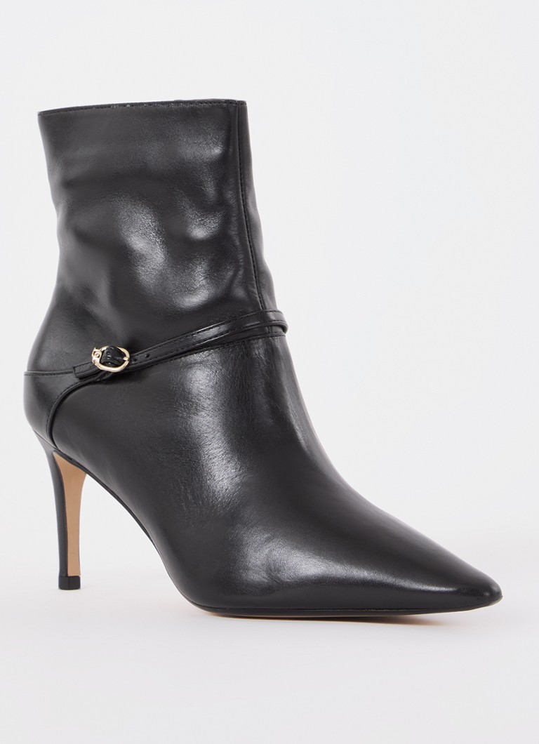 Dune London  Olene enkellaarsje van leer met gespdetail
