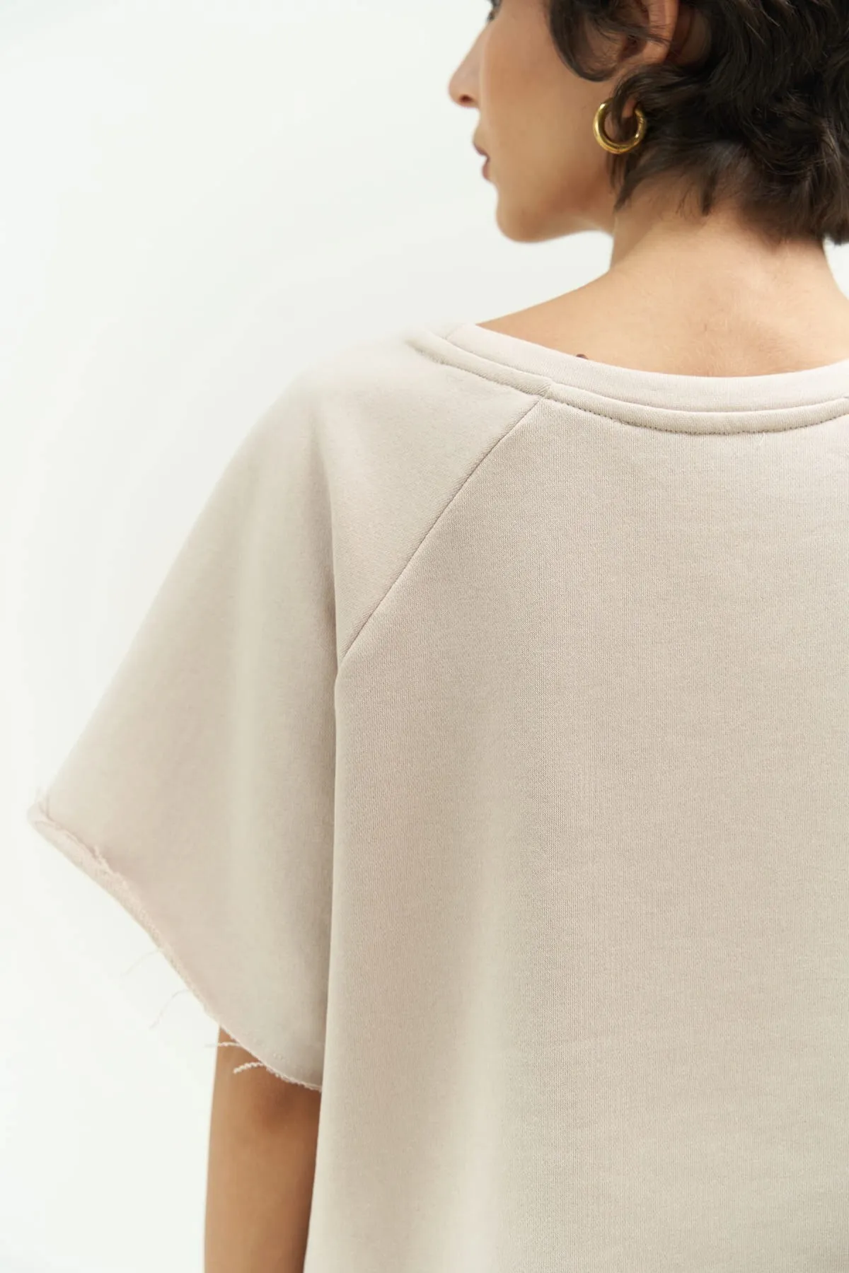 MAİ COLLECTİON  Vero Beige Crop-Trainingsanzug-Set