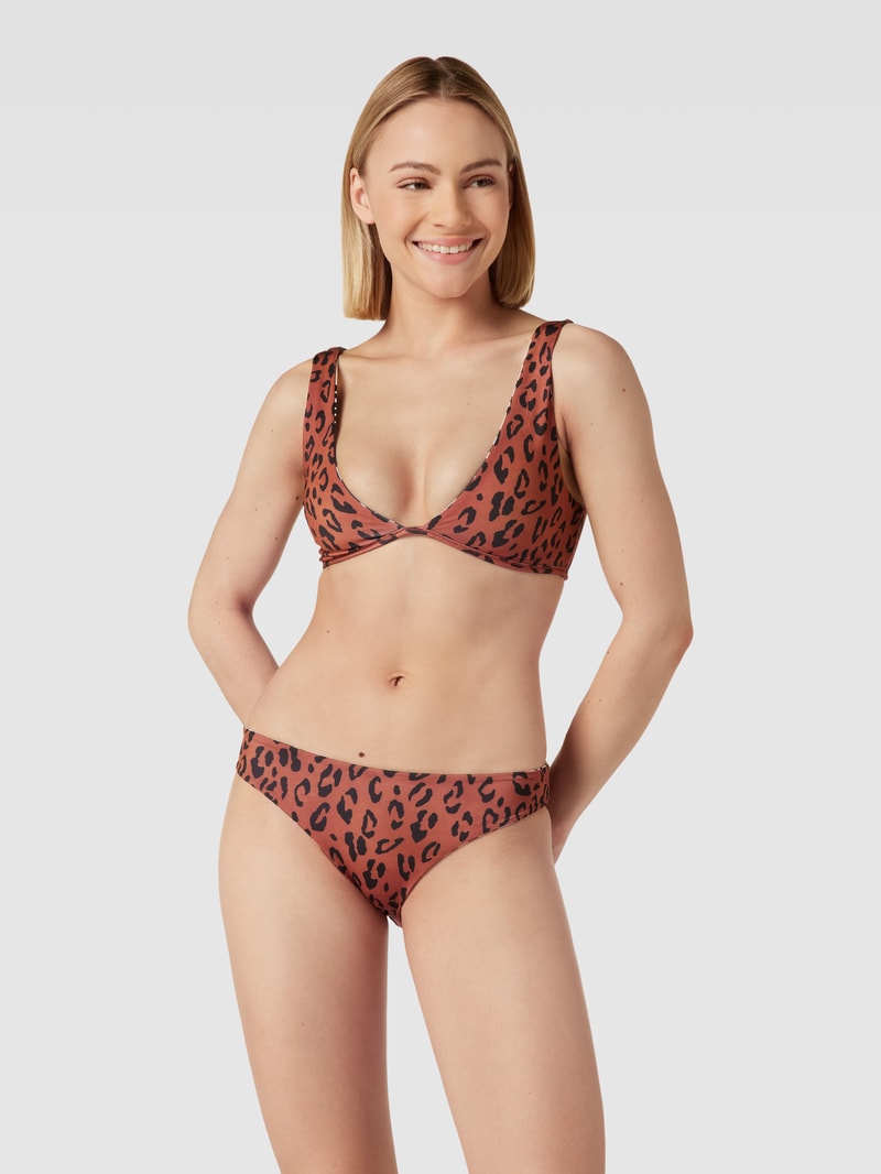 Bikini-Oberteil mit Allover-Muster in offwhite