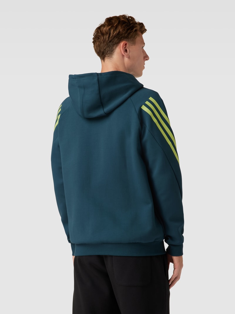 Sweatjacke mit Label-Patch in petrol