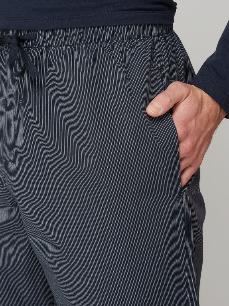 Loungehose mit Streifenmuster in marineblau