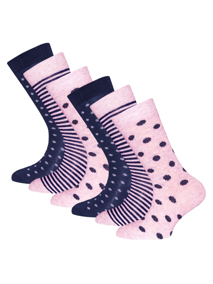 ewers 6er-Set Socken 6er Pack Punkte/Ringel in hell wildrose - tinte günstig kaufen