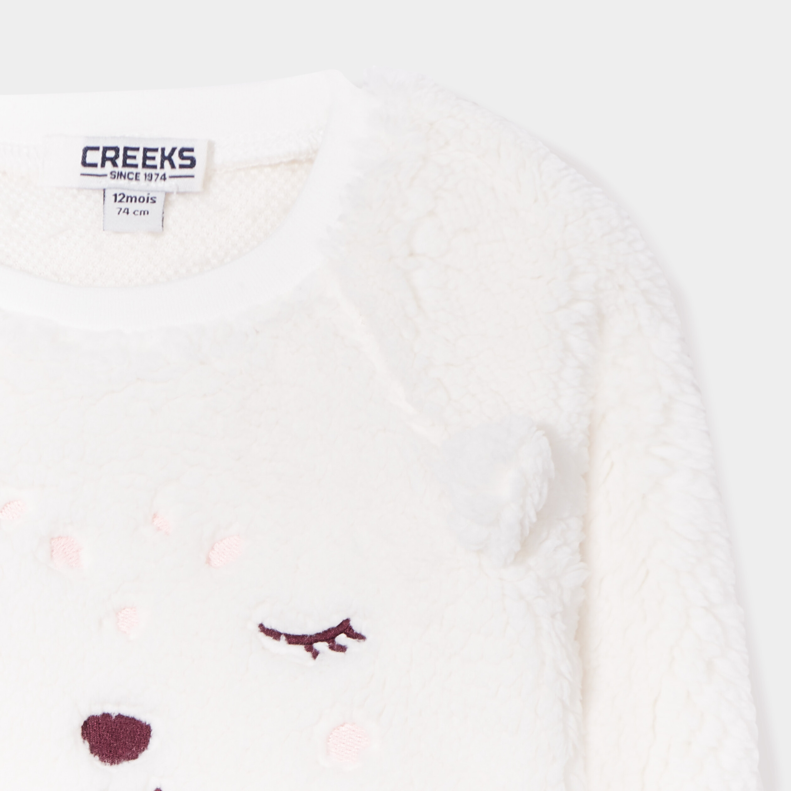 Sweat manches longues blanc bébé fille | La Halle