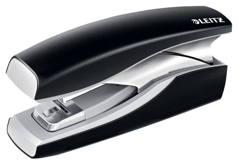 Leitz NeXXt Softpress Flachheftgerät 5603 Halbstreifen 30 Blatt Schwarz S1 Metall