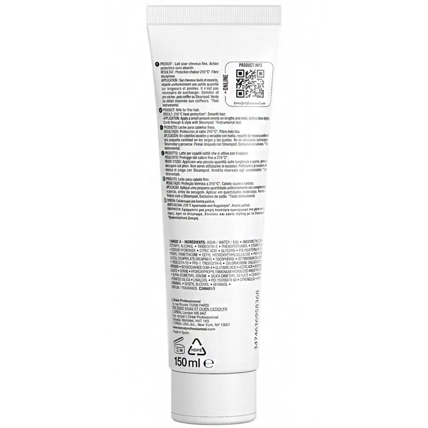 l'oréal professionnel Steampod Lait de lissage vapo-activé - Cheveux Fins
