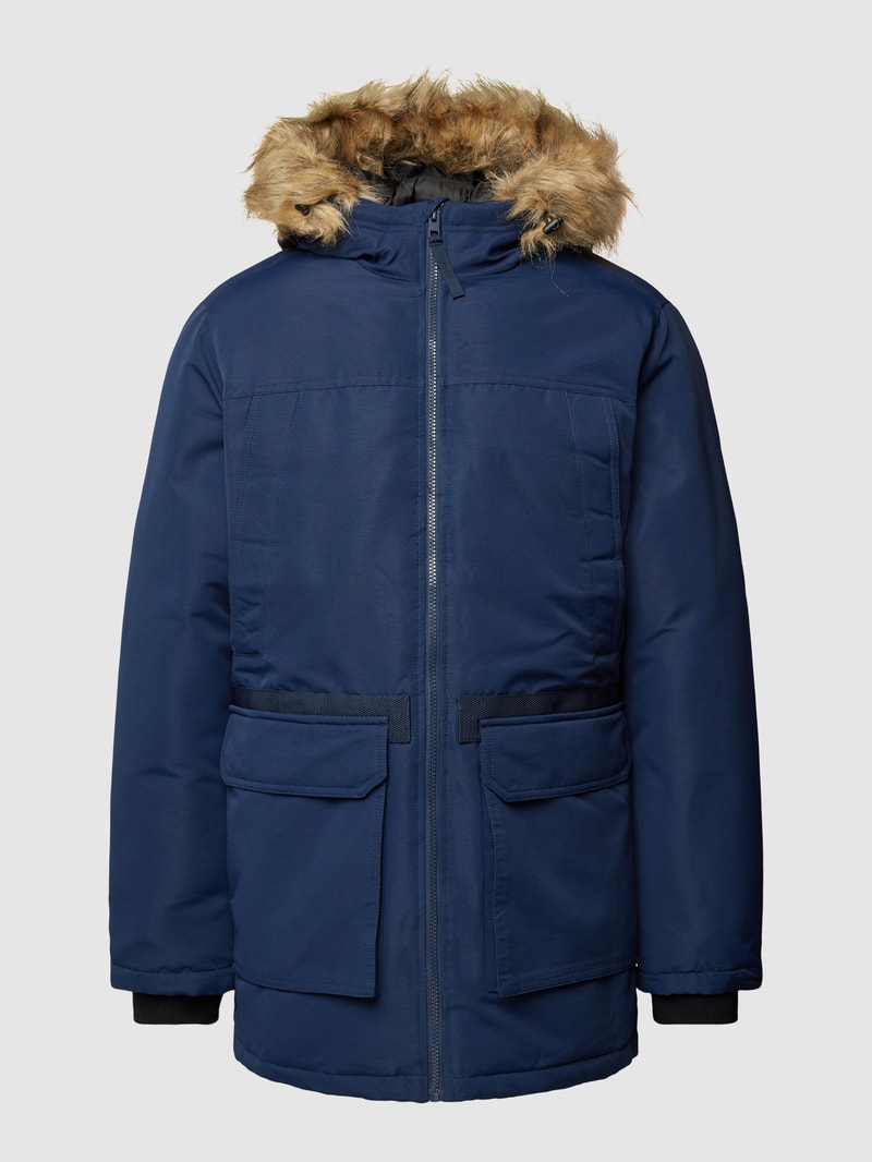 Parka mit Kunstfellbesatz Modell 'EWING' in dunkelblau
