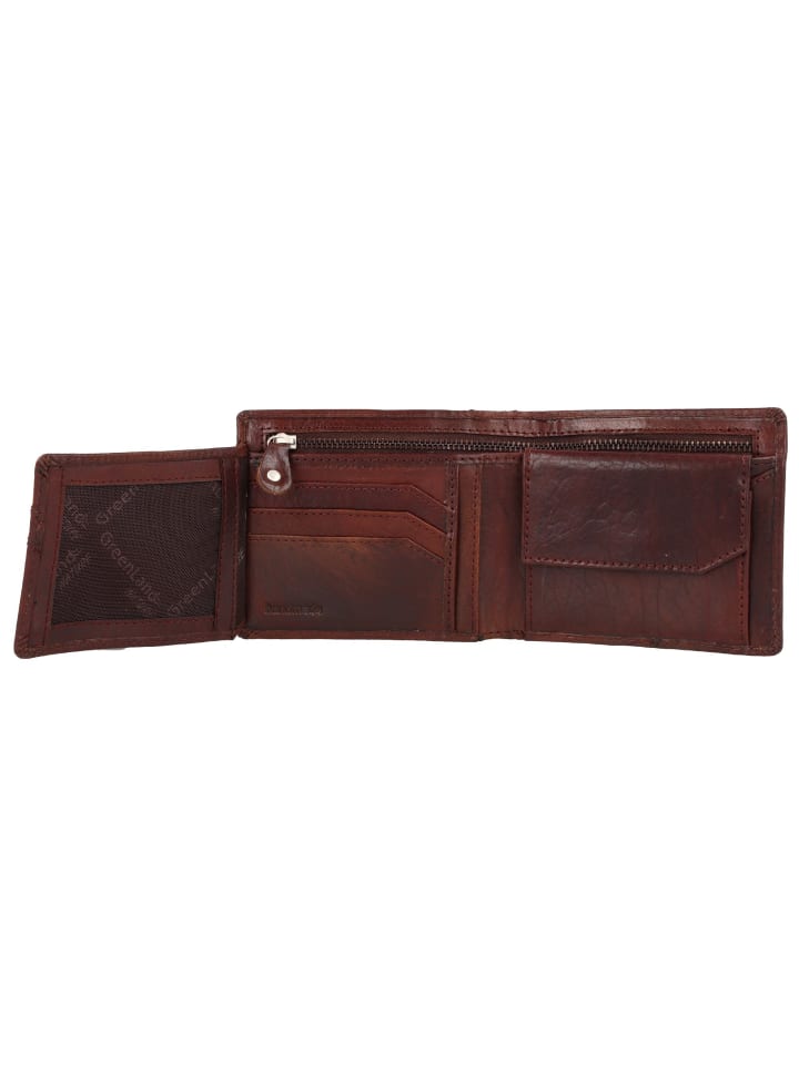 Greenland Nature Nature Geldbörse Leder 11,5 cm in dark-brown günstig kaufen onesize