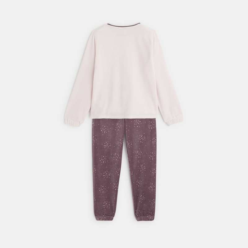 Pyjama 2 pièces à motif phosphorescent rose fille