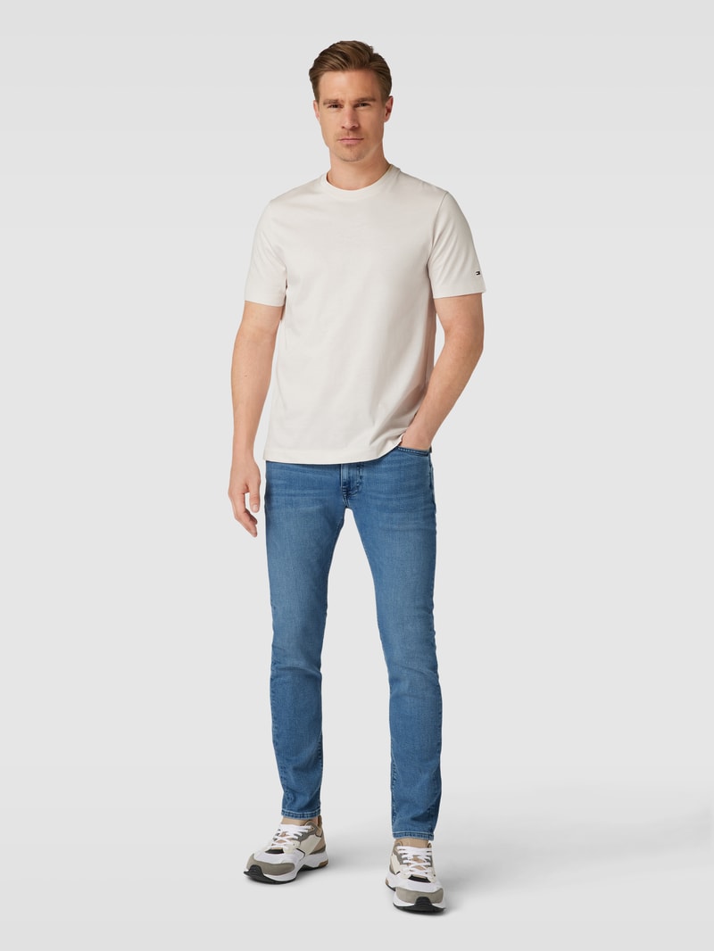 Slim Fit Jeans mit Knopf- und Reißverschluss Modell 'STEVEN' in blau