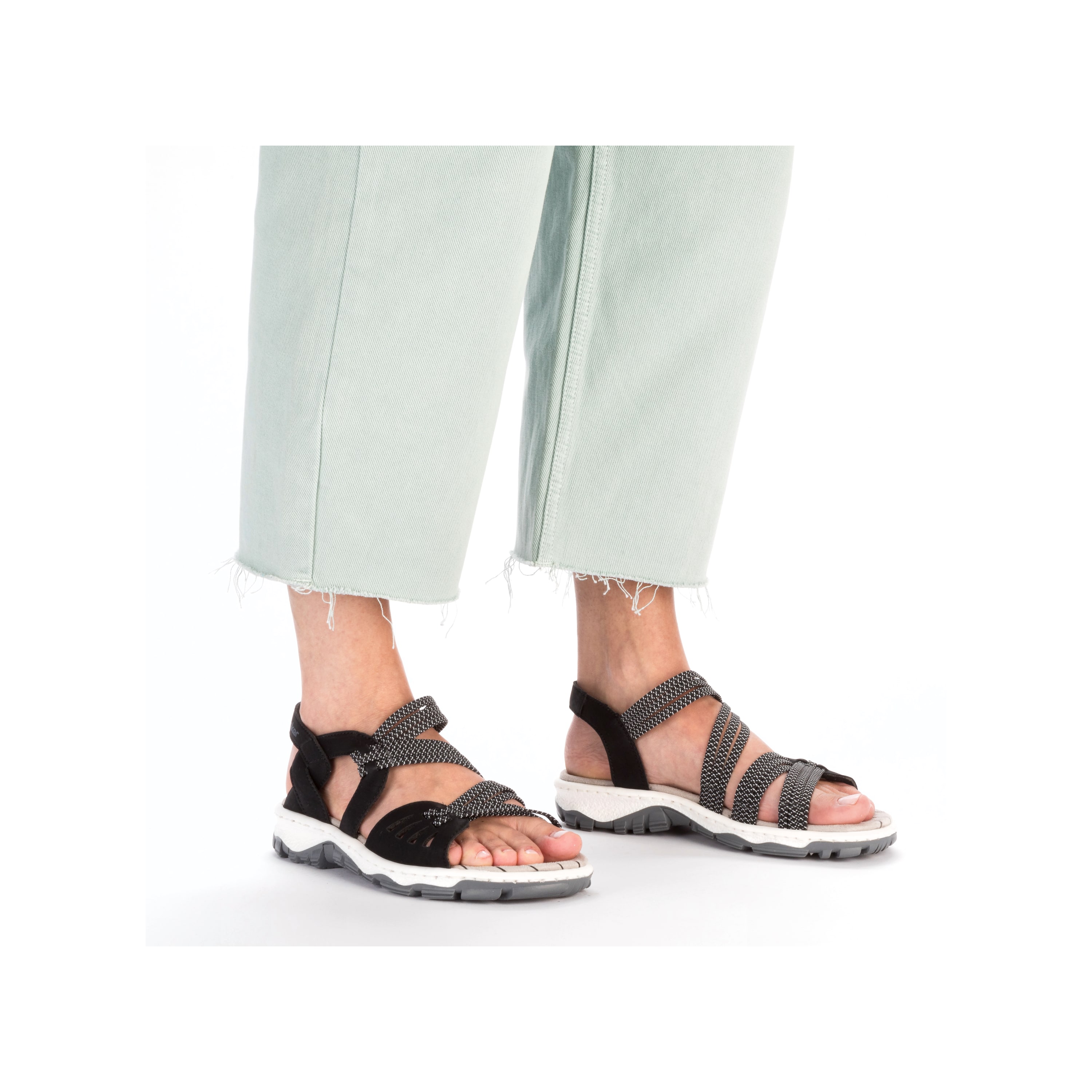 Rieker Damen Trekkingsandalen asphaltschwarz