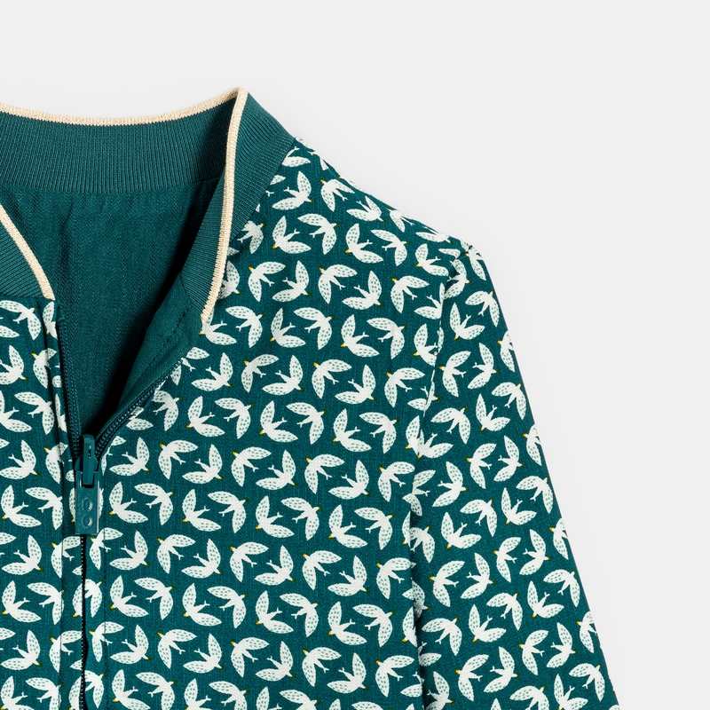 Blouson bomber réversible vert Fille