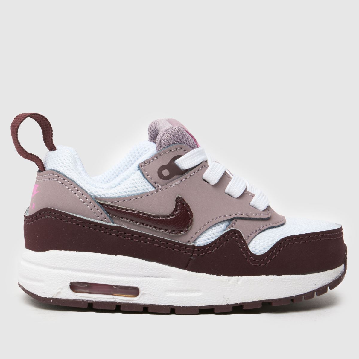 Beli in bordo športni copati Nike Air Max 1 Easyon za deklice z otroško obutvijo