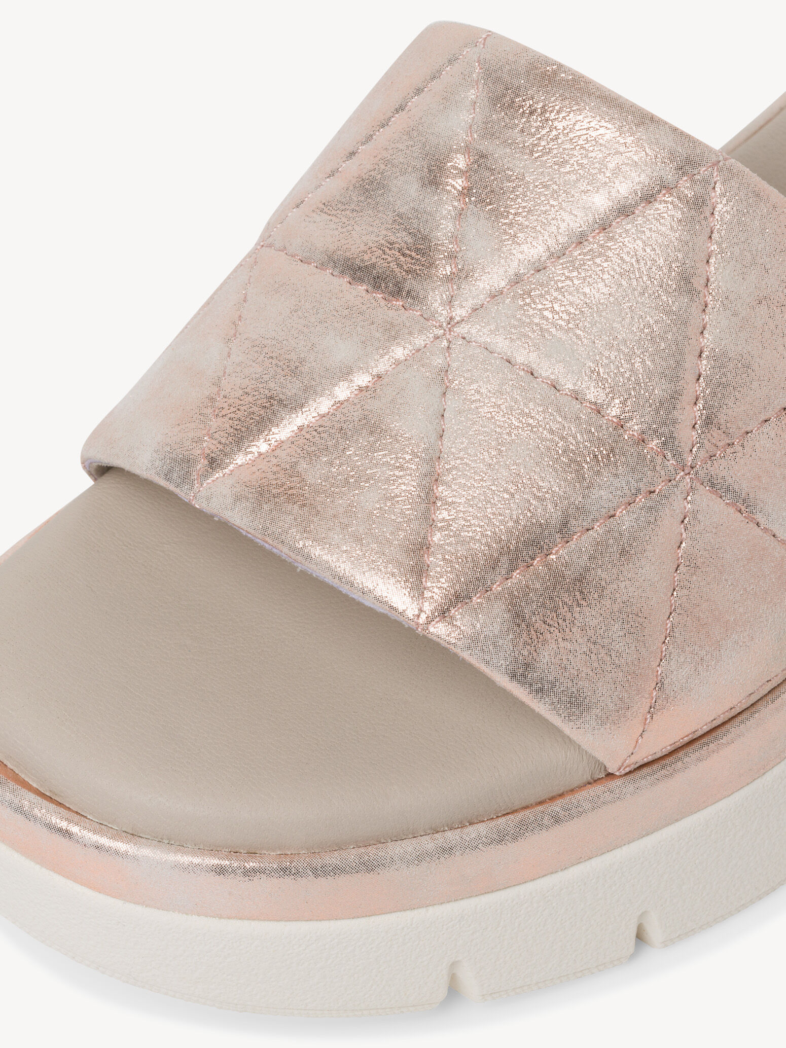 Mule en cuir - métallique