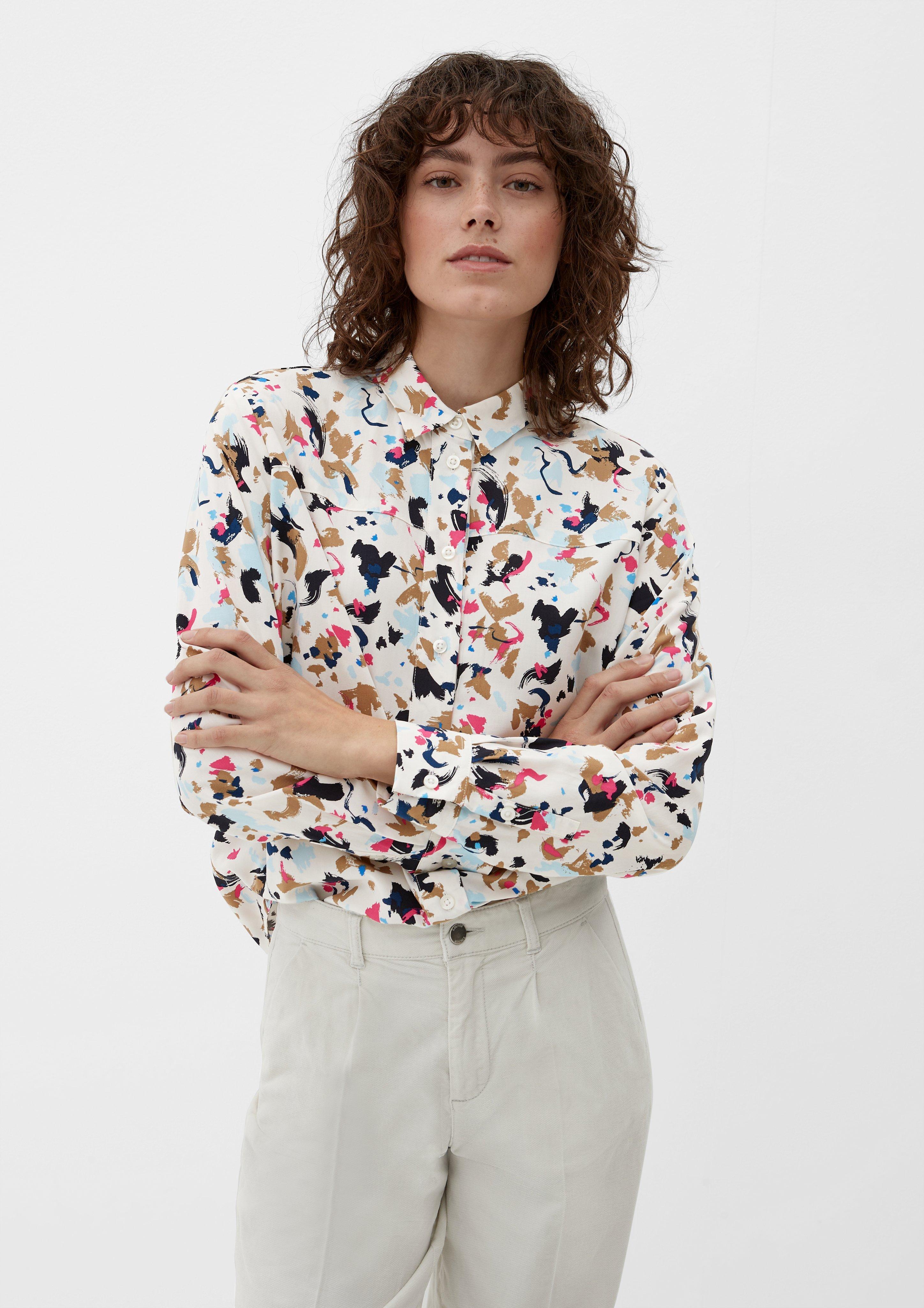 Viskosebluse mit Allover-Print  2124882-02A0