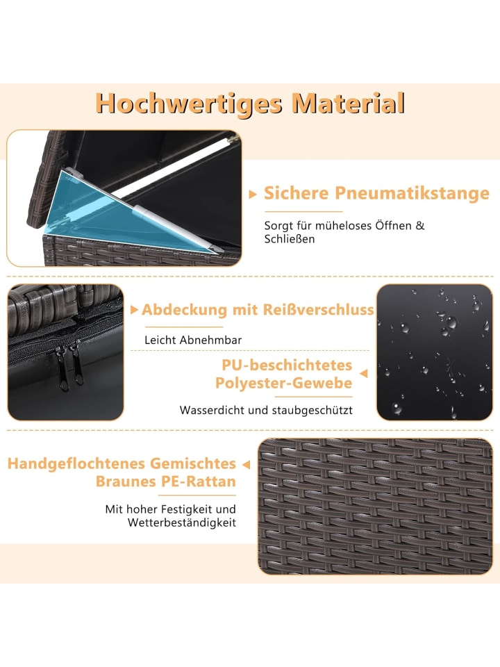 COSTWAY Gartenbox 662 L in Braun günstig kaufen 150 cm
