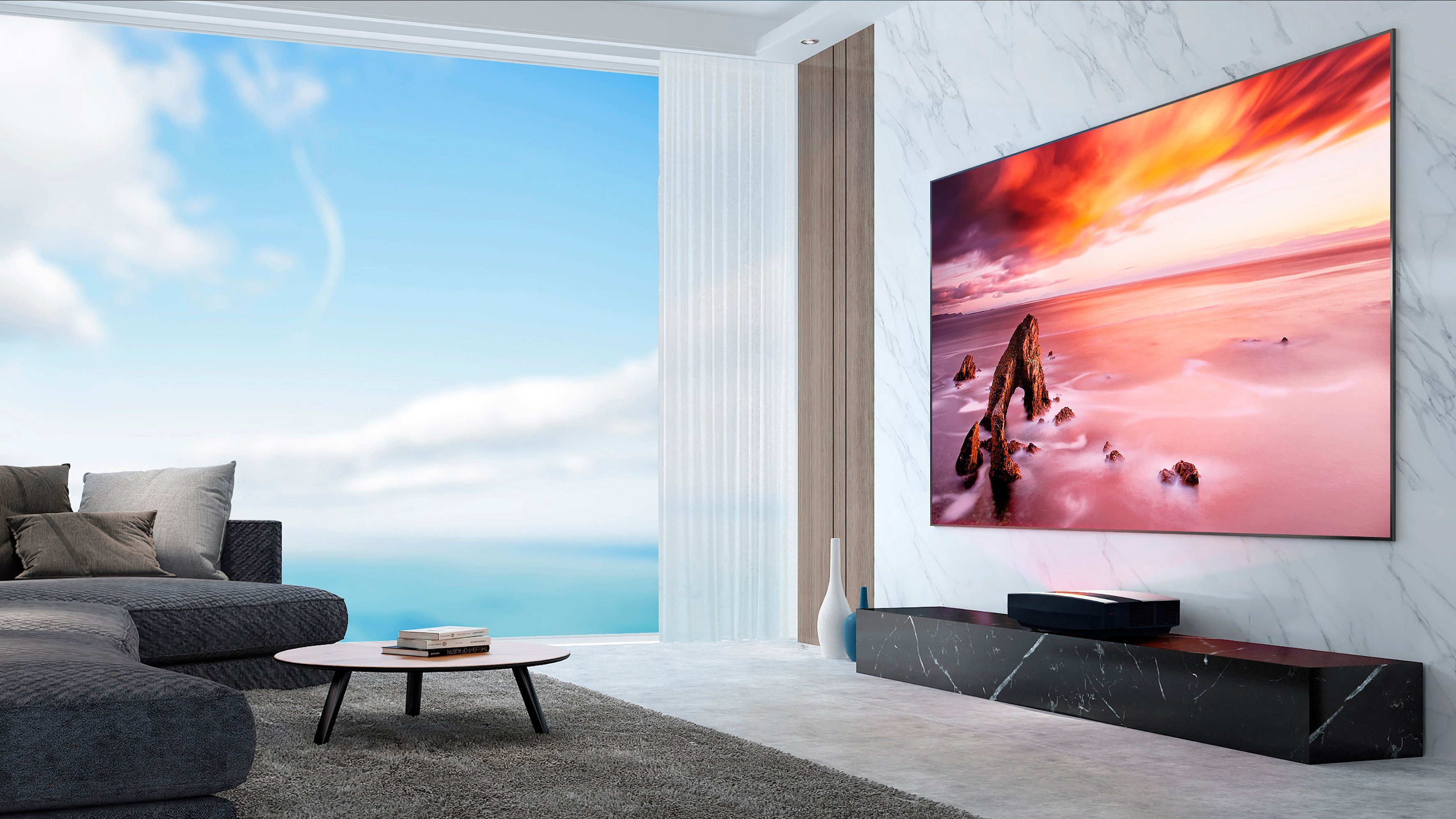 XGIMI AURA Beamer (2400 lm, 3840 x 2160 px, Smart Kurz-Distanz Beamer, 4K, 2400 ANSI-Lumen)