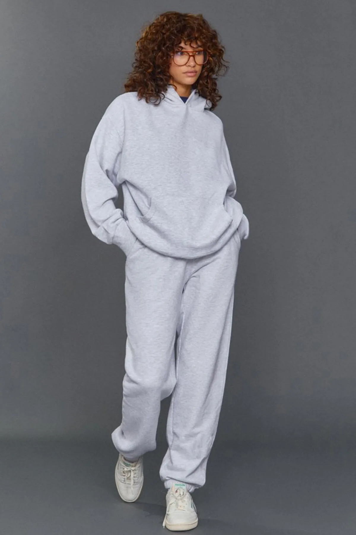 Madmext  Mad Girls Graues Kapuzen-Trainingsanzug-Set für Damen Mg1225