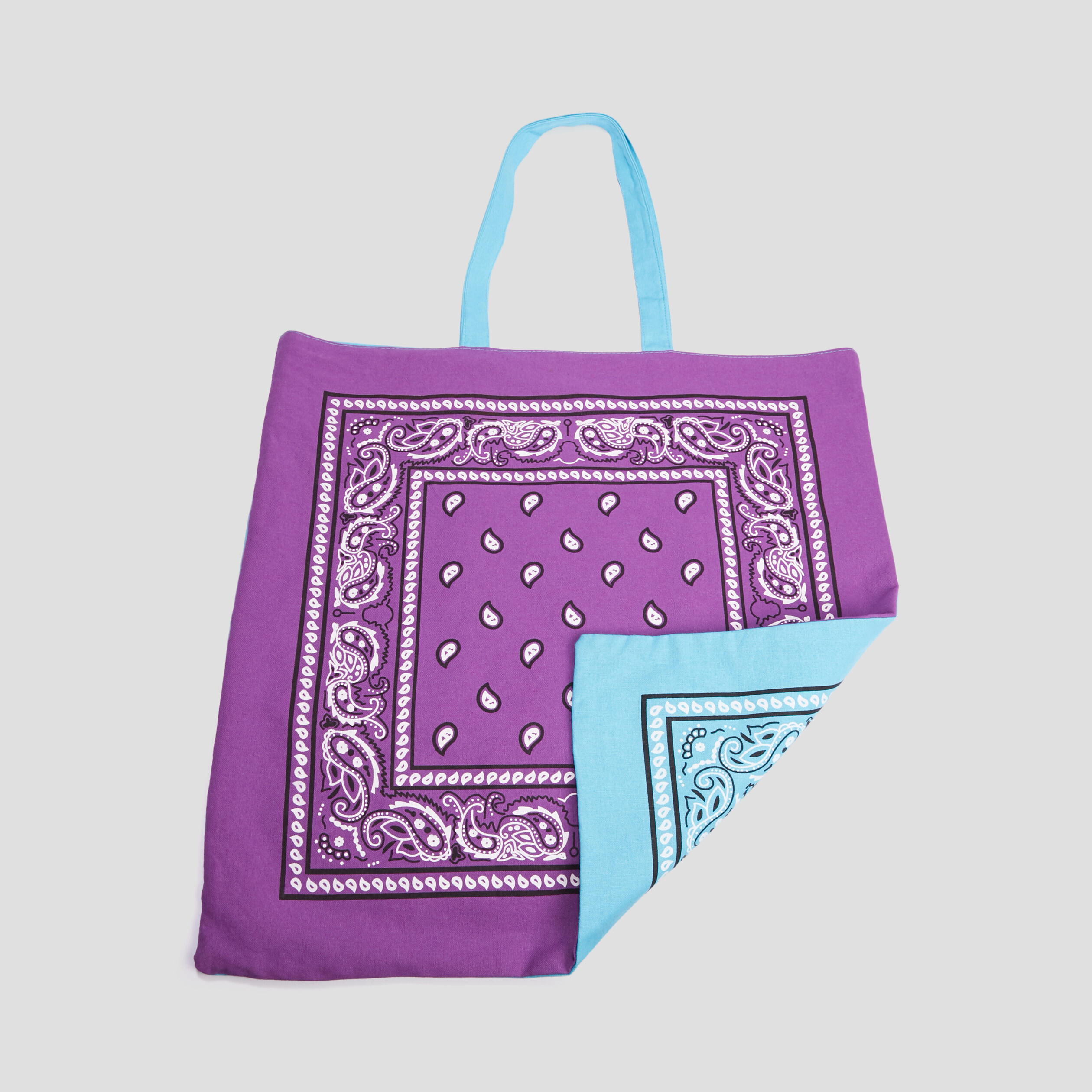 Sac cabas carré bleu turquoise femme | La Halle