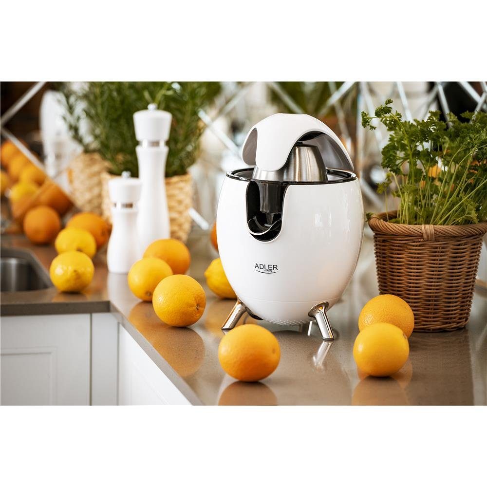 Adler Zitruspresse AD 4013, 800,00 W, Saftpresse elektrisch Fruchtfleisch Sieb Edelstahl Anti Tropf System
