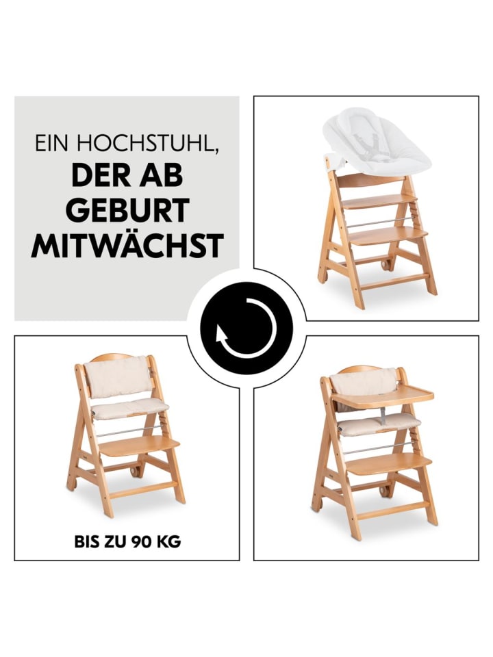 Hauck Hochstuhl Beta Plus inkl. Essbrett, Sitzkissen und in braun,beige günstig kaufen onesize