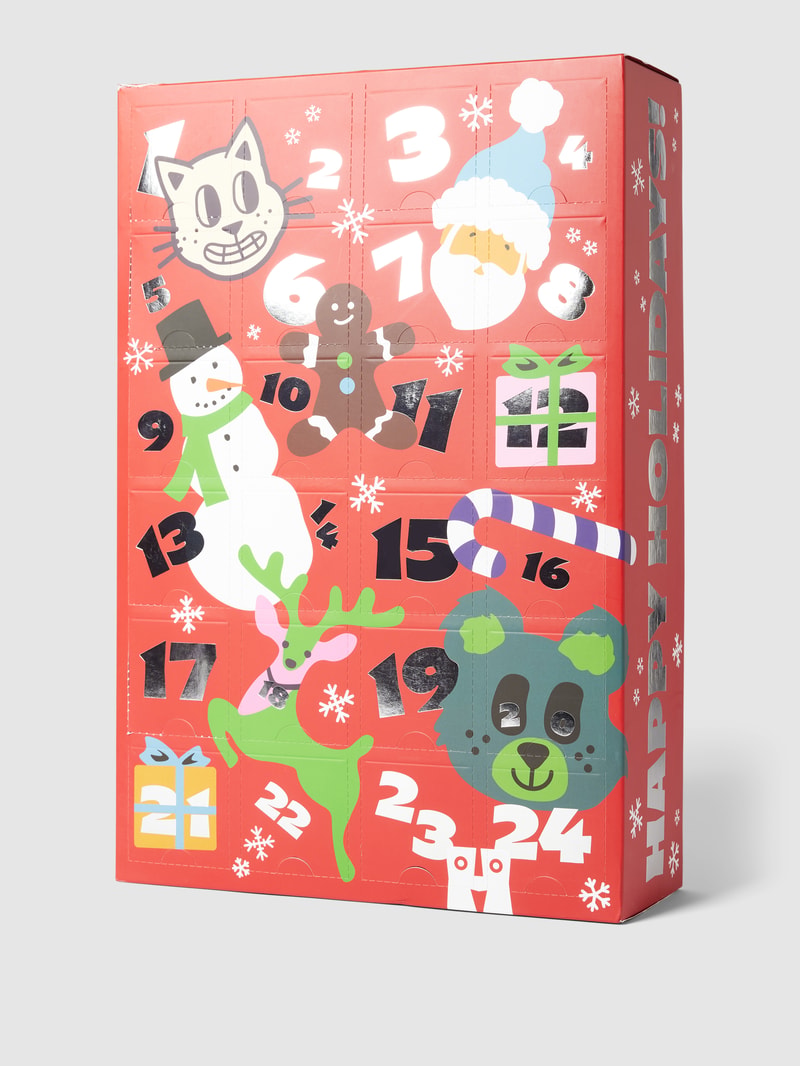 Socken mit Motiv-Print im 24er-Pack in rot