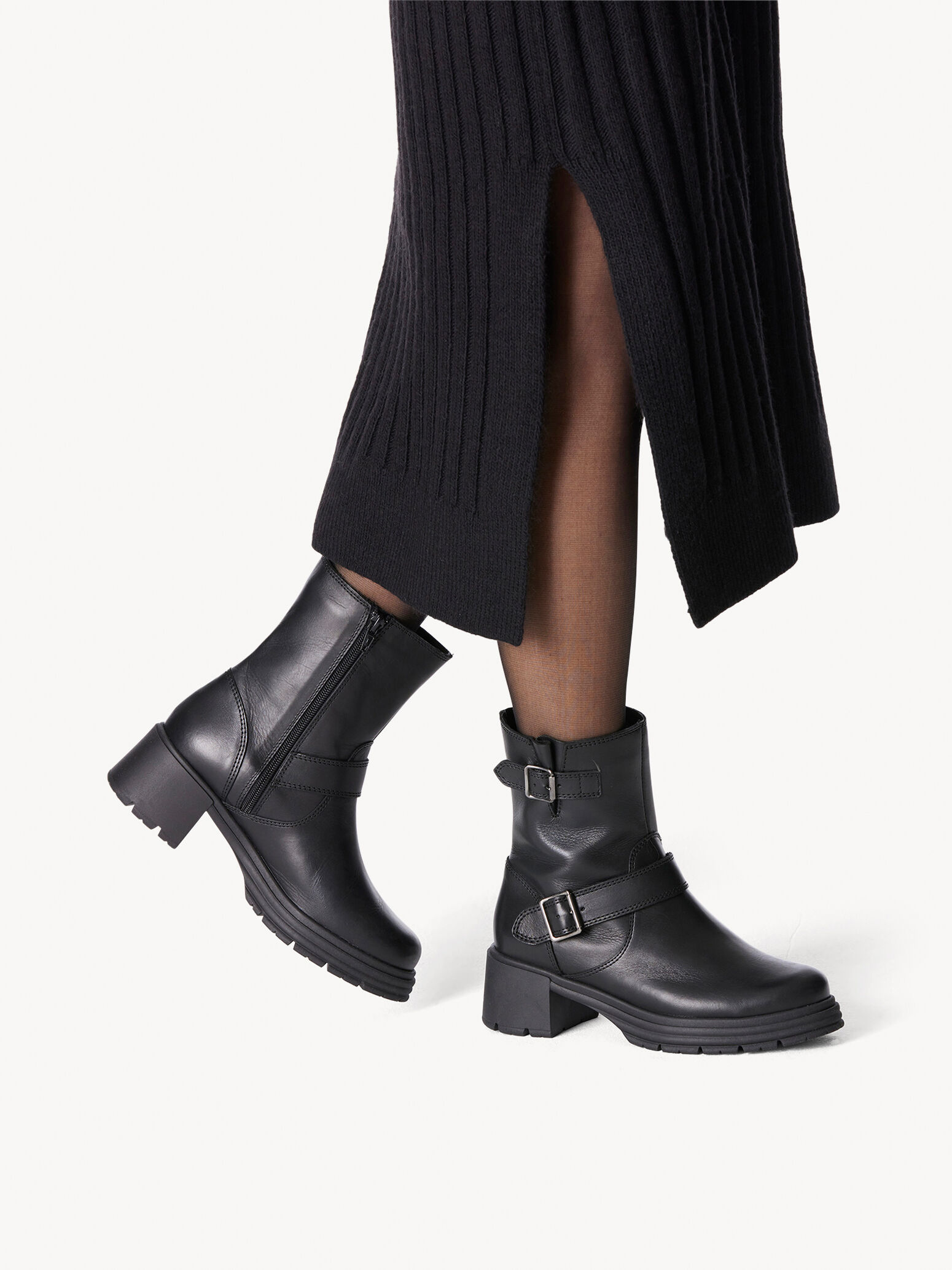 Bottine en cuir - noir