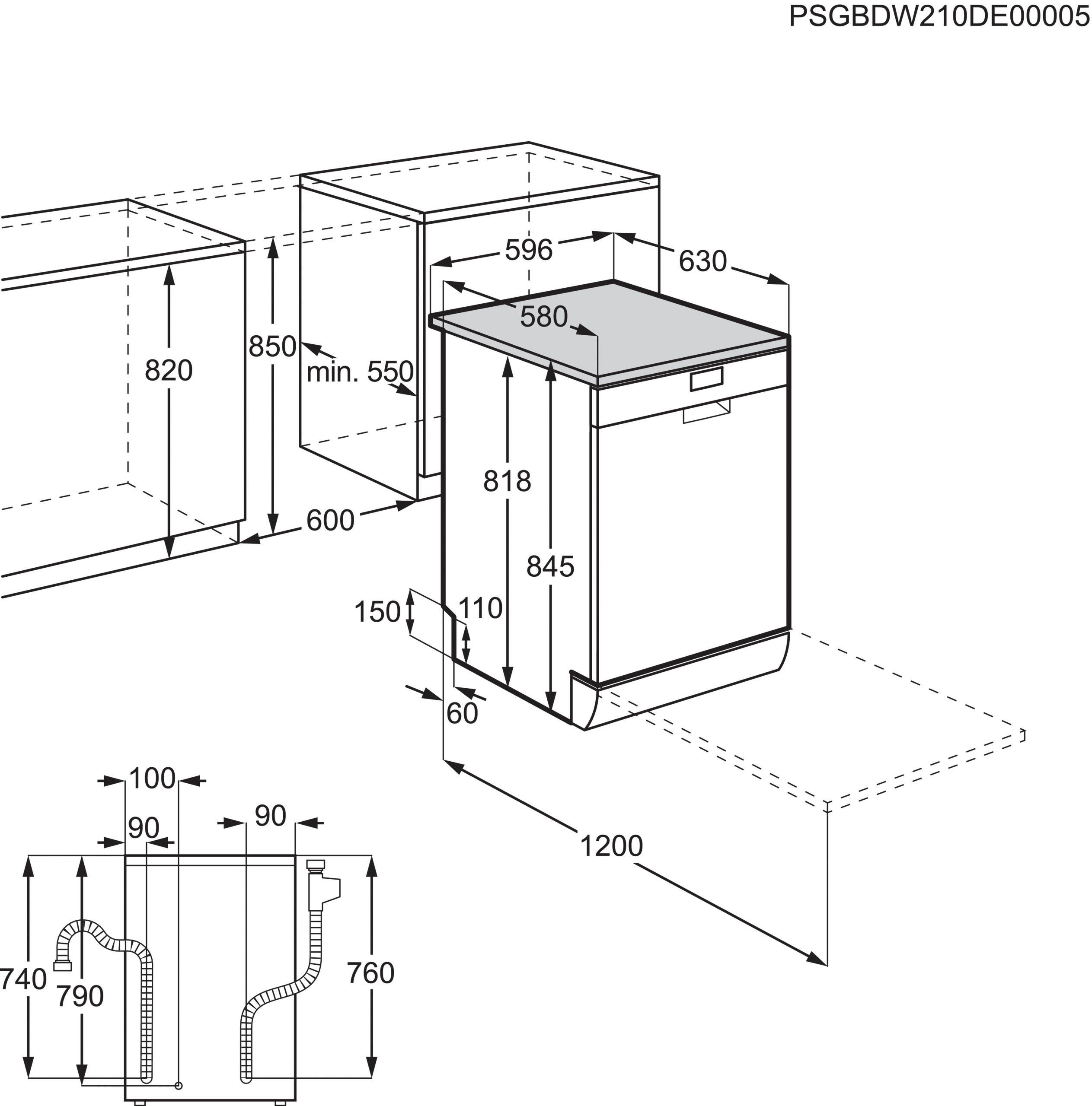 AEG Standgeschirrspüler 6000, FFB53617ZW, 13 Maßgedecke