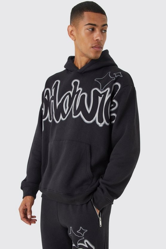 Oversize Trainingsanzug mit Worldwide Graffiti-Print