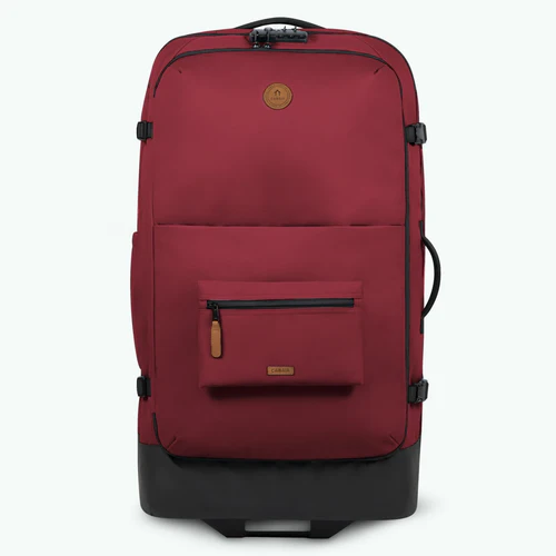 Sibiu burgundy 2-wheel soft suitcase